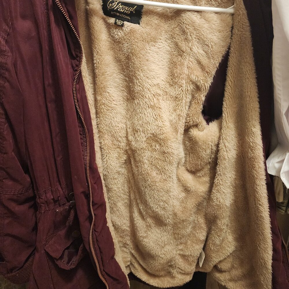 Burgundy coat